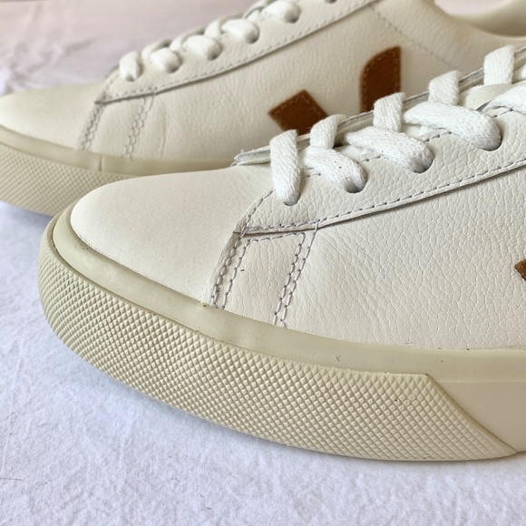 VEJA Campo Leather Sneakers White Cognac US8 - Picture 4 of 15